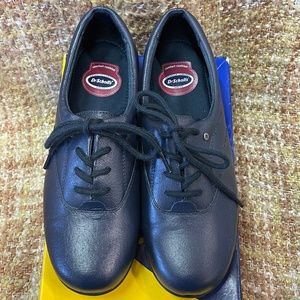 Dr. Scholl's Navy Leather Walking Shoes Walker Sneaker Women 8 Medium New W/ Box